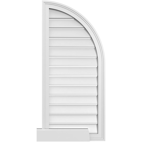 Ekena Millwork Quarter Round Top Right Surface Mount PVC Gable Vent w/ 2"W x 2"P Brickmould Sill Frame, 18"W x 40"H GVPQR18X4003SF - main